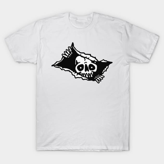 Skull Tearing up T-Shirt by quilimo